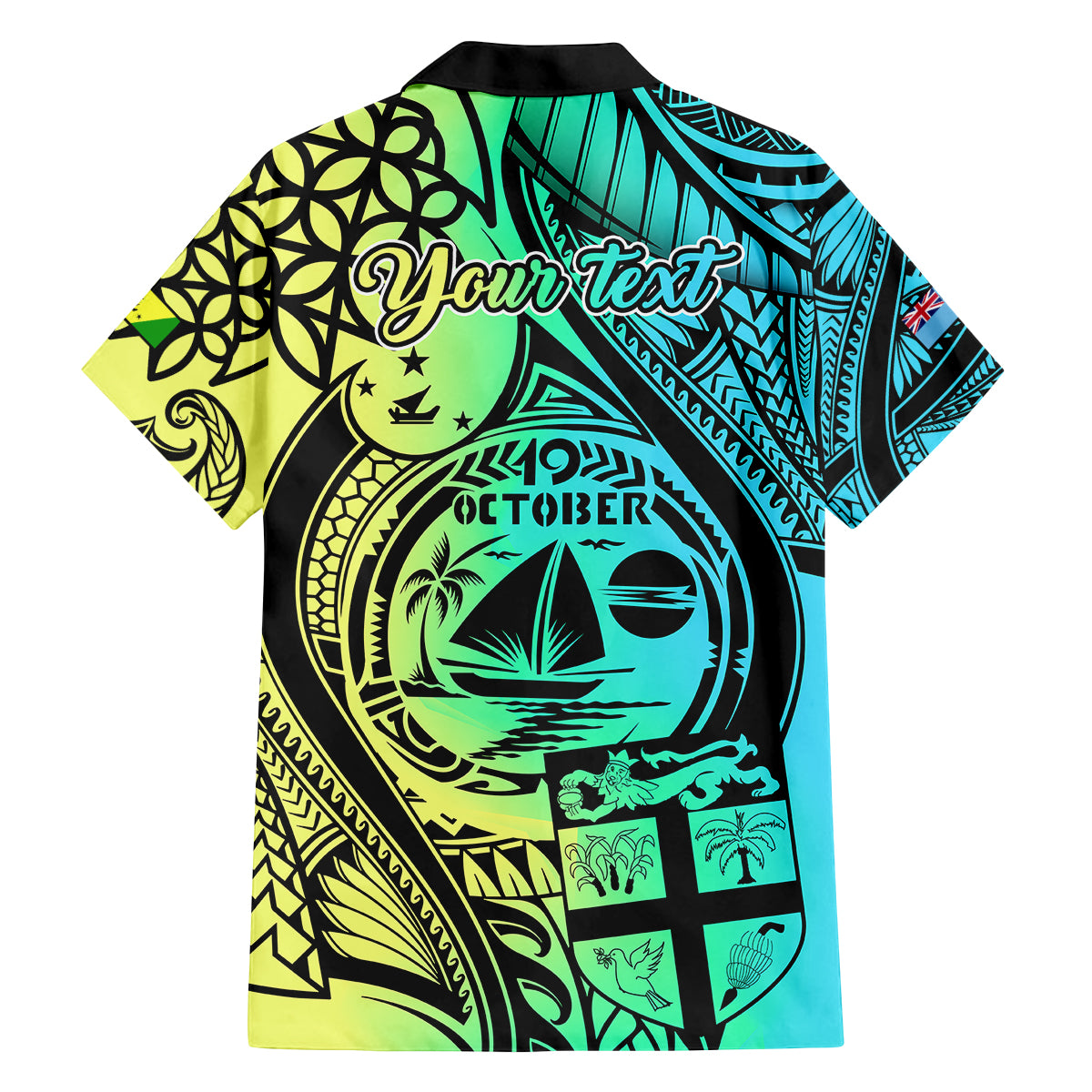 Personalised Malampa Fiji Day Family Matching Off Shoulder Maxi Dress and Hawaiian Shirt Vanuatu Sand Drawing With Polynesian Pattern LT9 - Polynesian Pride