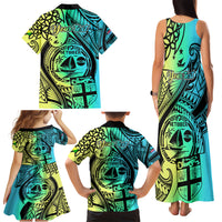 Personalised Malampa Fiji Day Family Matching Tank Maxi Dress and Hawaiian Shirt Vanuatu Sand Drawing With Polynesian Pattern LT9 - Polynesian Pride