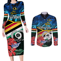 torba-vanuatu-couples-matching-long-sleeve-bodycon-dress-and-long-sleeve-button-shirts-sand-drawing-with-polynesian-pattern