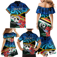 personalised-torba-vanuatu-family-matching-mermaid-dress-and-hawaiian-shirt-sand-drawing-with-polynesian-pattern