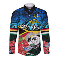 personalised-torba-vanuatu-long-sleeve-button-shirt-sand-drawing-with-polynesian-pattern