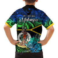Malampa Day Family Matching Long Sleeve Bodycon Dress and Hawaiian Shirt Vanuatu Flowers with Malampa Emblem Tribal Pattern LT9 - Polynesian Pride