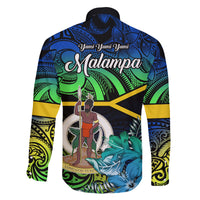 Malampa Day Family Matching Off Shoulder Short Dress and Hawaiian Shirt Vanuatu Flowers with Malampa Emblem Tribal Pattern LT9 - Polynesian Pride