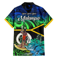 Malampa Day Family Matching Short Sleeve Bodycon Dress and Hawaiian Shirt Vanuatu Flowers with Malampa Emblem Tribal Pattern LT9 - Polynesian Pride