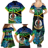 Malampa Day Family Matching Summer Maxi Dress and Hawaiian Shirt Vanuatu Flowers with Malampa Emblem Tribal Pattern LT9 - Polynesian Pride