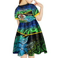 malampa-day-kid-short-sleeve-dress-vanuatu-flowers-with-malampa-emblem-tribal-pattern