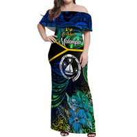 personalised-malampa-day-off-shoulder-maxi-dress-vanuatu-flowers-with-malampa-emblem-tribal-pattern