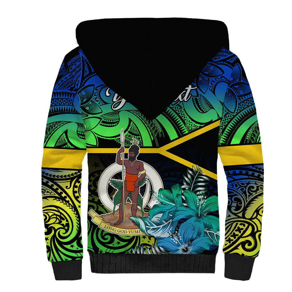 personalised-malampa-day-sherpa-hoodie-vanuatu-flowers-with-malampa-emblem-tribal-pattern