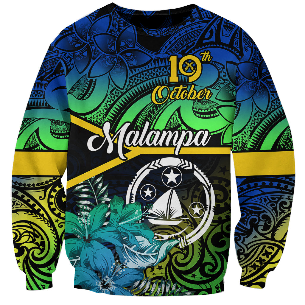 personalised-malampa-day-sweatshirt-vanuatu-flowers-with-malampa-emblem-tribal-pattern
