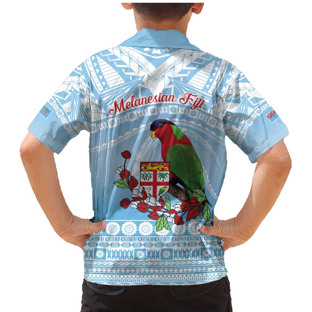 Melanesian Fiji Kula Bird Family Matching Mermaid Dress and Hawaiian Shirt with Tagimoucia Masi Tapa Pattern LT9 - Polynesian Pride