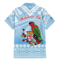Melanesian Fiji Kula Bird Family Matching Mermaid Dress and Hawaiian Shirt with Tagimoucia Masi Tapa Pattern LT9 - Polynesian Pride