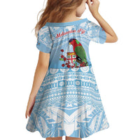 Melanesian Fiji Kula Bird Family Matching Off Shoulder Maxi Dress and Hawaiian Shirt with Tagimoucia Masi Tapa Pattern LT9 - Polynesian Pride