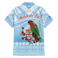 Melanesian Fiji Kula Bird Family Matching Puletasi and Hawaiian Shirt with Tagimoucia Masi Tapa Pattern LT9 - Polynesian Pride