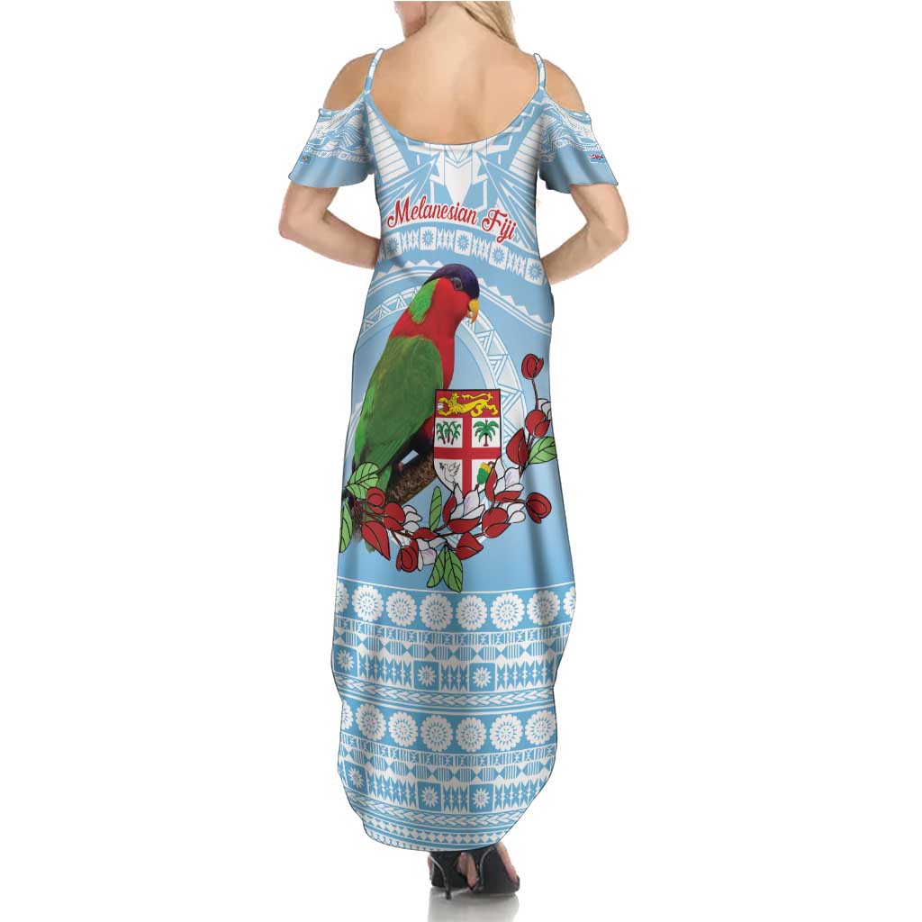 Melanesian Fiji Kula Bird Family Matching Summer Maxi Dress and Hawaiian Shirt with Tagimoucia Masi Tapa Pattern LT9 - Polynesian Pride