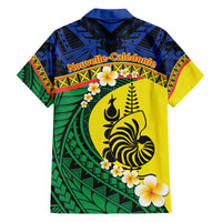 Melanesian New Caledonia Family Matching Off The Shoulder Long Sleeve Dress and Hawaiian Shirt Plumeria Kagu Bird and Nautilus Shell LT9 - Polynesian Pride