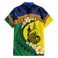 Melanesian New Caledonia Family Matching Off Shoulder Short Dress and Hawaiian Shirt Plumeria Kagu Bird and Nautilus Shell LT9 - Polynesian Pride