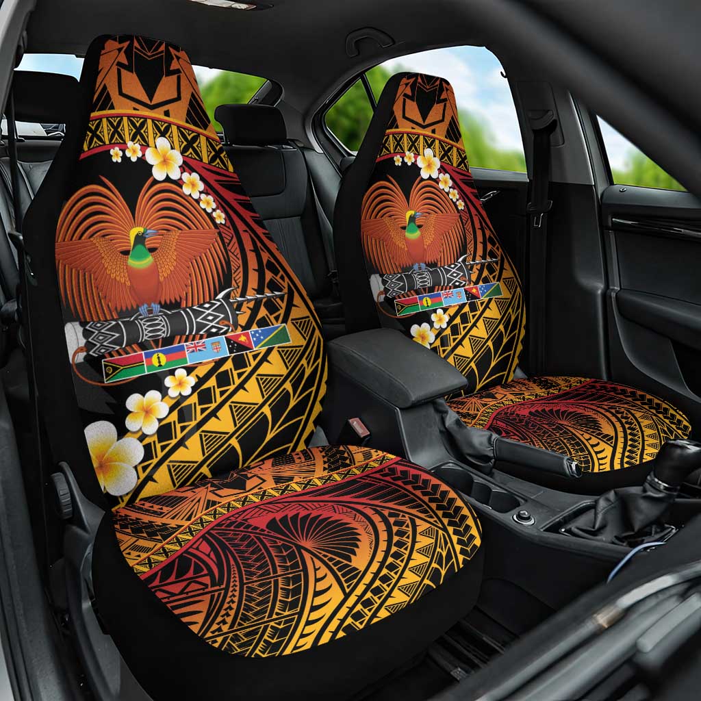 Melanesian Papua New Guinea Car Seat Cover Plumeria Bird of Paradise Tribal LT9 One Size Red - Polynesian Pride