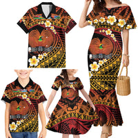 Melanesian Papua New Guinea Family Matching Mermaid Dress and Hawaiian Shirt Plumeria Bird of Paradise Tribal LT9 - Polynesian Pride