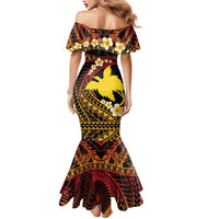 Melanesian Papua New Guinea Family Matching Mermaid Dress and Hawaiian Shirt Plumeria Bird of Paradise Tribal LT9 - Polynesian Pride