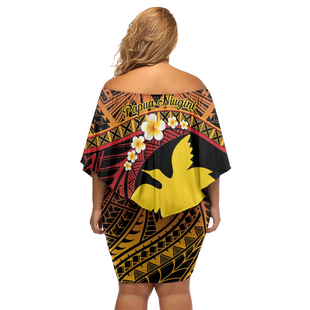 Melanesian Papua New Guinea Family Matching Off Shoulder Short Dress and Hawaiian Shirt Plumeria Bird of Paradise Tribal LT9 - Polynesian Pride