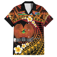 Melanesian Papua New Guinea Family Matching Short Sleeve Bodycon Dress and Hawaiian Shirt Plumeria Bird of Paradise Tribal LT9 Dad's Shirt - Short Sleeve Red - Polynesian Pride