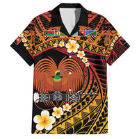 Melanesian Papua New Guinea Family Matching Tank Maxi Dress and Hawaiian Shirt Plumeria Bird of Paradise Tribal LT9 Dad's Shirt - Short Sleeve Red - Polynesian Pride
