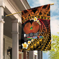 Melanesian Papua New Guinea Garden Flag Plumeria Bird of Paradise Tribal LT9 House Flag Red - Polynesian Pride