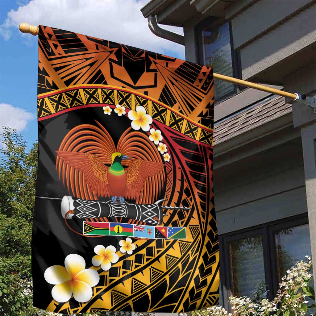 Melanesian Papua New Guinea Garden Flag Plumeria Bird of Paradise Tribal LT9 - Polynesian Pride