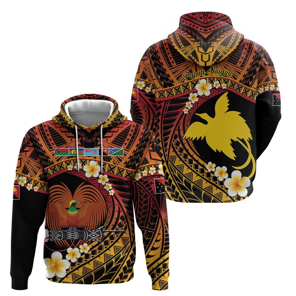 Melanesian Papua New Guinea Hoodie Plumeria Bird of Paradise Tribal LT9 - Polynesian Pride