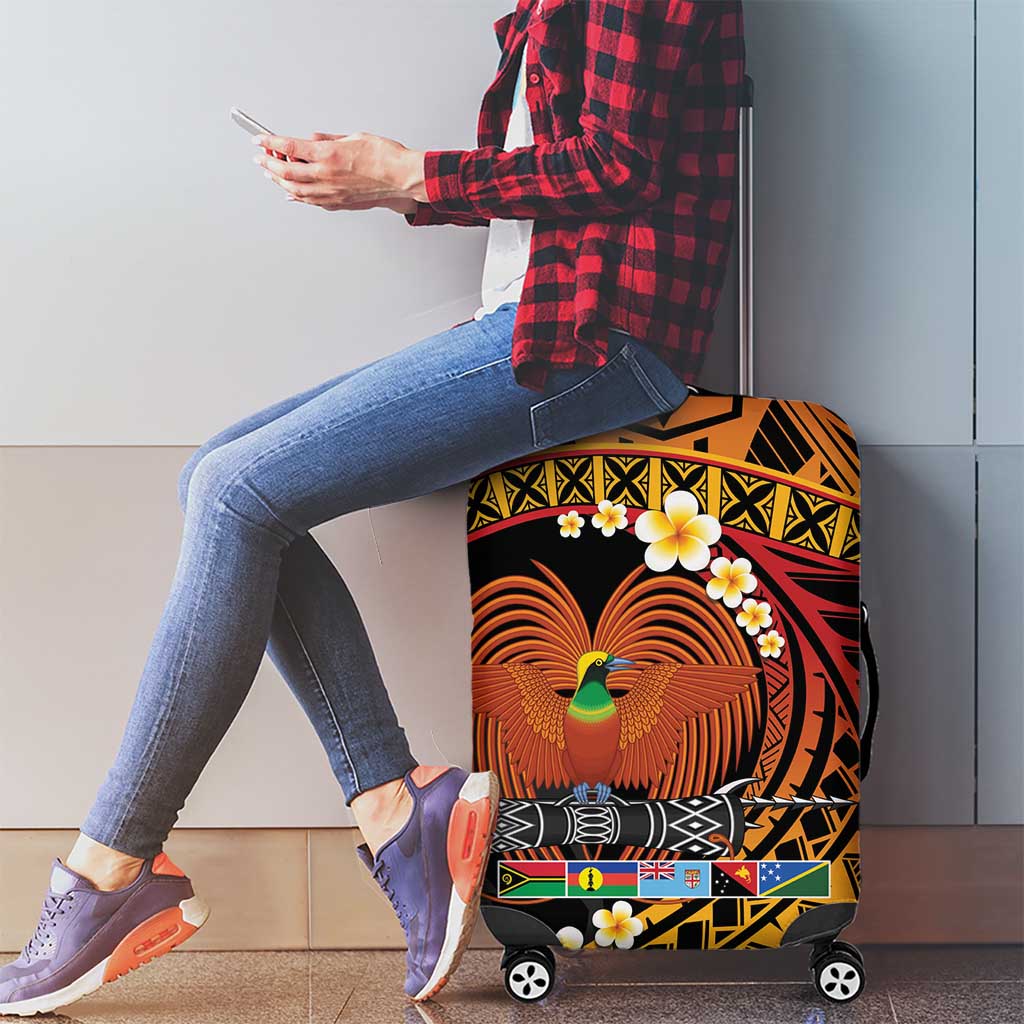 Melanesian Papua New Guinea Luggage Cover Plumeria Bird of Paradise Tribal LT9 - Polynesian Pride