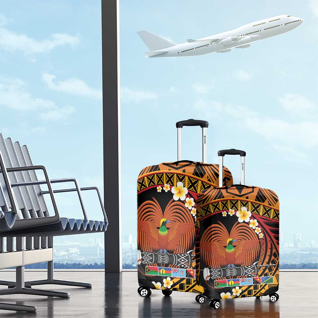 Melanesian Papua New Guinea Luggage Cover Plumeria Bird of Paradise Tribal LT9 - Polynesian Pride