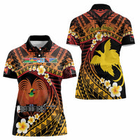 Melanesian Papua New Guinea Women Polo Shirt Plumeria Bird of Paradise Tribal LT9 - Polynesian Pride
