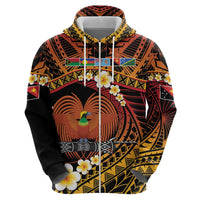 Melanesian Papua New Guinea Zip Hoodie Plumeria Bird of Paradise Tribal LT9 - Polynesian Pride