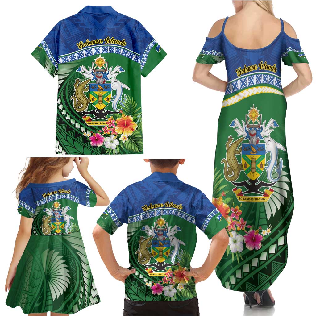 Melanesian Solomon Islands Family Matching Summer Maxi Dress and Hawaiian Shirt Tropical Shark Tattoo LT9 - Polynesian Pride
