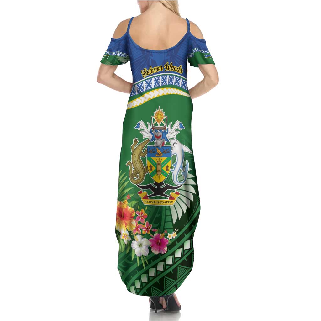 Melanesian Solomon Islands Family Matching Summer Maxi Dress and Hawaiian Shirt Tropical Shark Tattoo LT9 - Polynesian Pride