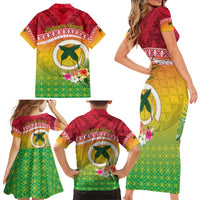 Melanesian Ni-Vanuatu Family Matching Short Sleeve Bodycon Dress and Hawaiian Shirt Sea Turtle with Sand Drawing Pattern LT9 - Polynesian Pride
