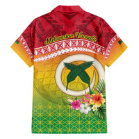 Melanesian Ni-Vanuatu Family Matching Short Sleeve Bodycon Dress and Hawaiian Shirt Sea Turtle with Sand Drawing Pattern LT9 - Polynesian Pride