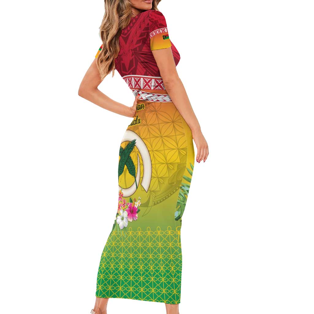 Melanesian Ni-Vanuatu Family Matching Short Sleeve Bodycon Dress and Hawaiian Shirt Sea Turtle with Sand Drawing Pattern LT9 - Polynesian Pride