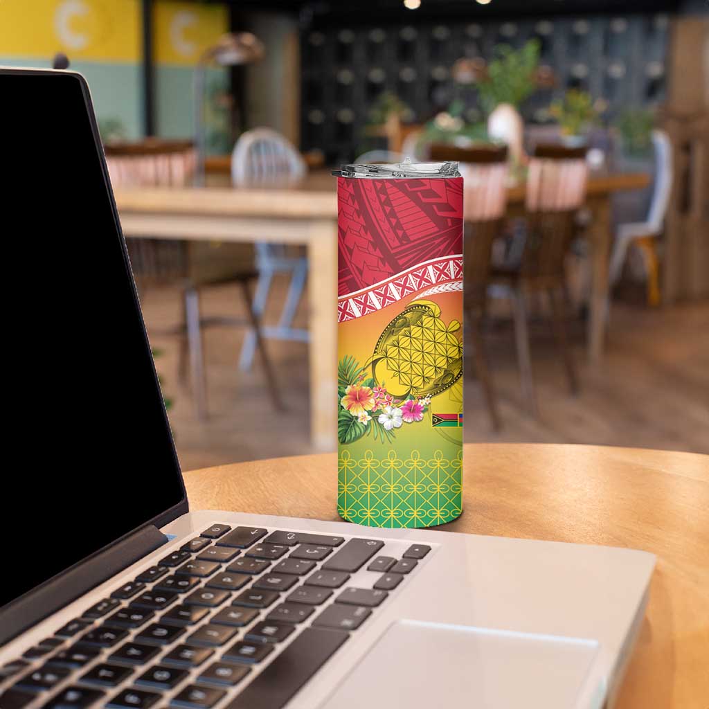 Melanesian Ni-Vanuatu Skinny Tumbler Sea Turtle with Sand Drawing Pattern