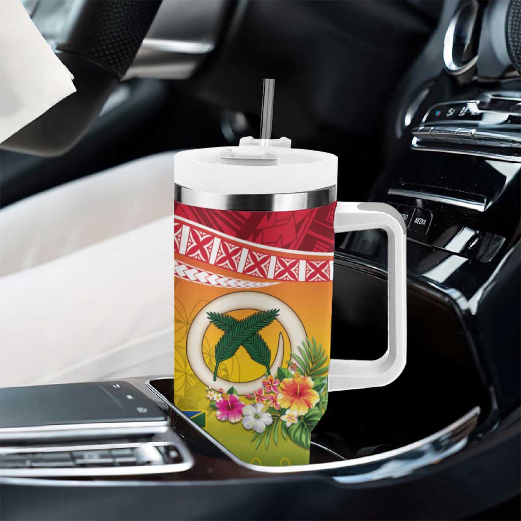 Melanesian Ni-Vanuatu Tumbler With Handle Sea Turtle with Sand Drawing Pattern