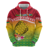 Melanesian Ni-Vanuatu Zip Hoodie Sea Turtle with Sand Drawing Pattern