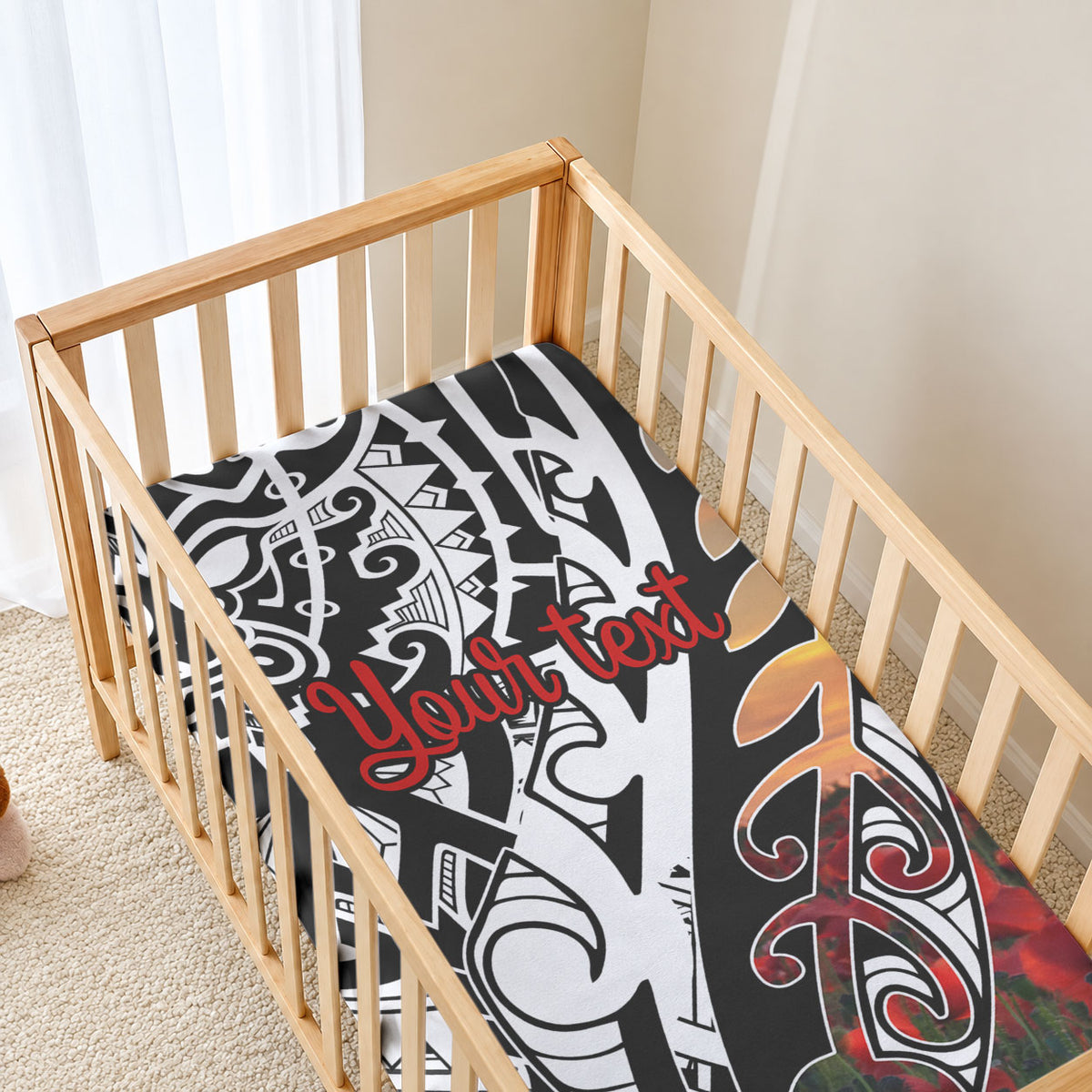 Personalised New Zealand Waitangi and ANZAC day Baby Bed Cover LT9 - Polynesian Pride