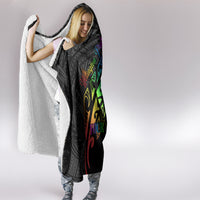 Personalised New Zealand Wellington Pride Hooded Blanket Maori Fern with Pride Flag 2024