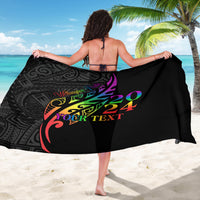 Personalised New Zealand Wellington Pride Sarong Maori Fern with Pride Flag 2024