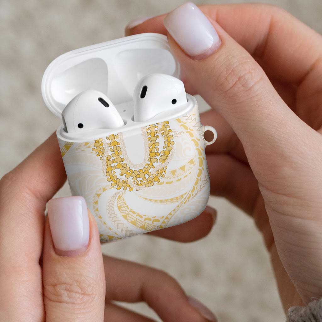 Aloha Lei Onaona AirPods Case Beige Hawaiian Tribal Pattern - Polynesian Pride