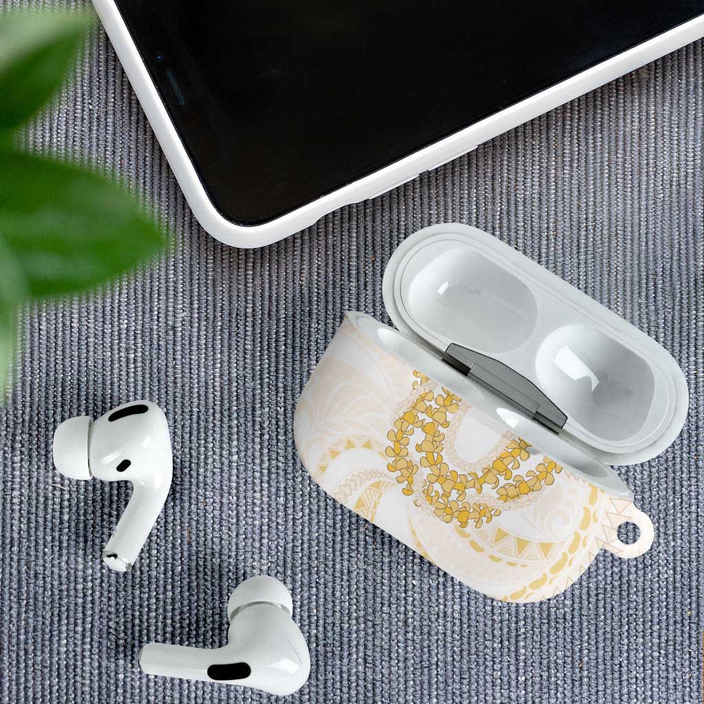 Aloha Lei Onaona AirPods Case Beige Hawaiian Tribal Pattern - Polynesian Pride