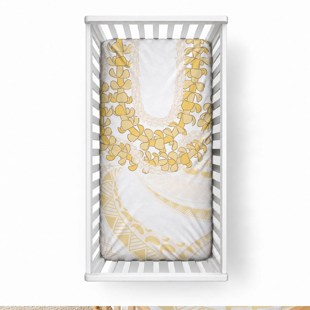 Aloha Lei Onaona Baby Bed Cover Beige Hawaiian Tribal Pattern LT9 28 × 52 in Beige - Polynesian Pride