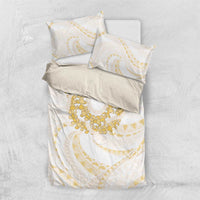 Aloha Lei Onaona Bedding Set Beige Hawaiian Tribal Pattern