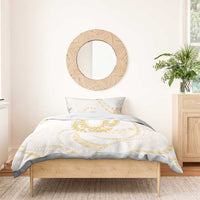 Aloha Lei Onaona Bedding Set Beige Hawaiian Tribal Pattern