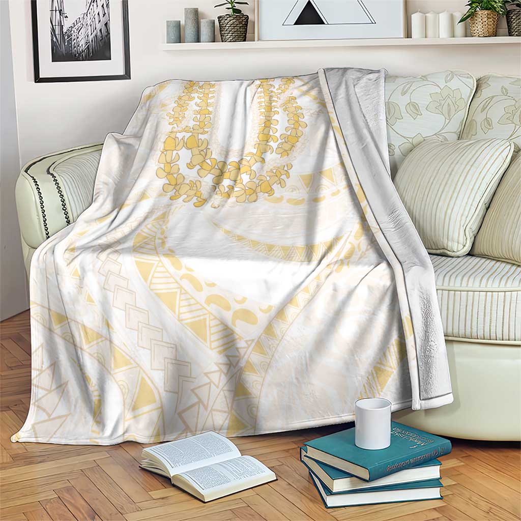 Aloha Lei Onaona Blanket Beige Hawaiian Tribal Pattern